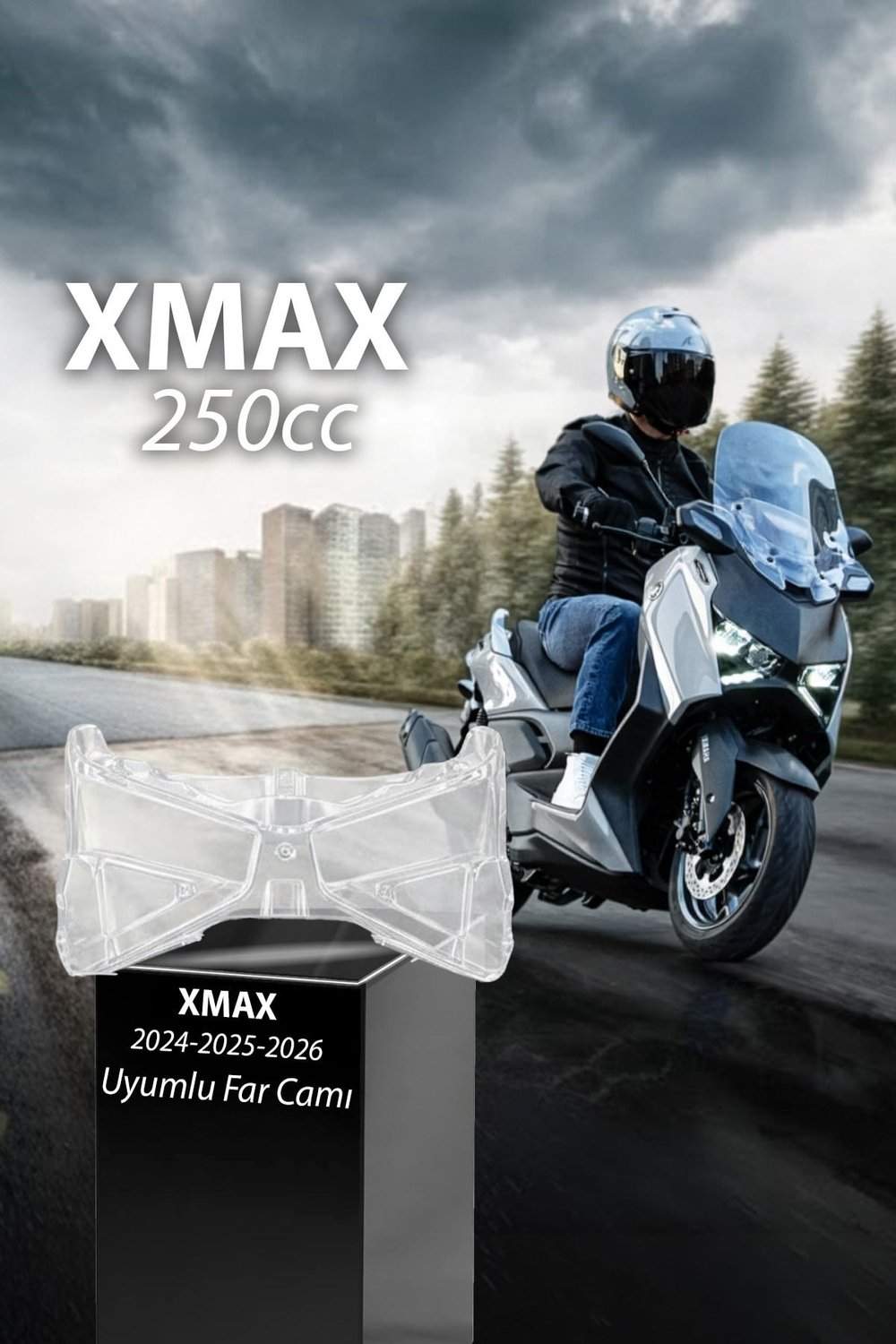 Yamaha Xmax Uyumlu Yedek Far Camı 2024-2026 Şeffaf