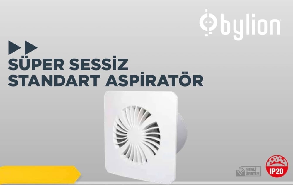 Bylion Süper Sessiz Standart Aspiratör 100mm Banyo-Tuvalet (Beyaz) 5510000004
