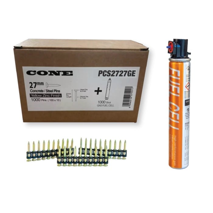 CONE 2.7x27mm TABANCA ÇİVİSİ+GAZ KARTUŞ (1000 ADET)