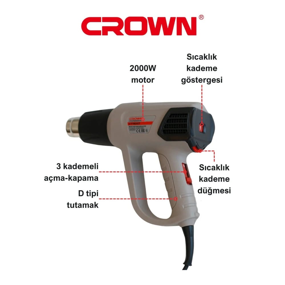 CROWN  SICAK HAVA TABANCASI 2000W CT19007