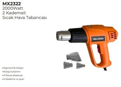 MAX EXTRA SICAK HAVA TABANCASI 2000W MX2322