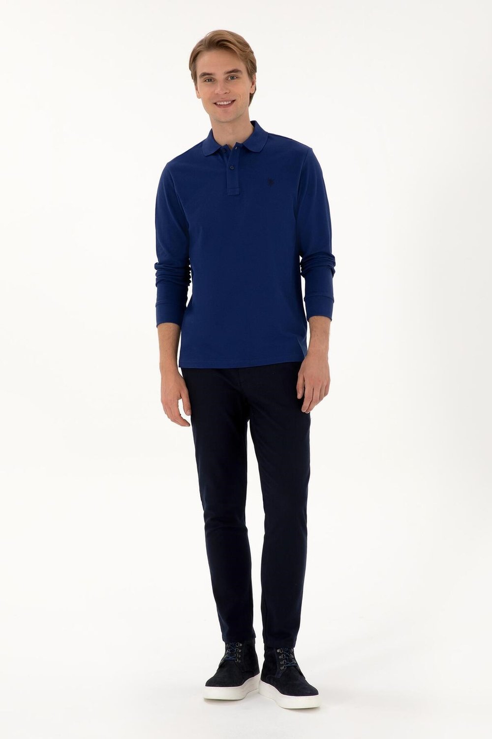 Erkek İndigo Basic Sweatshirt %100 Pamuk 2225784