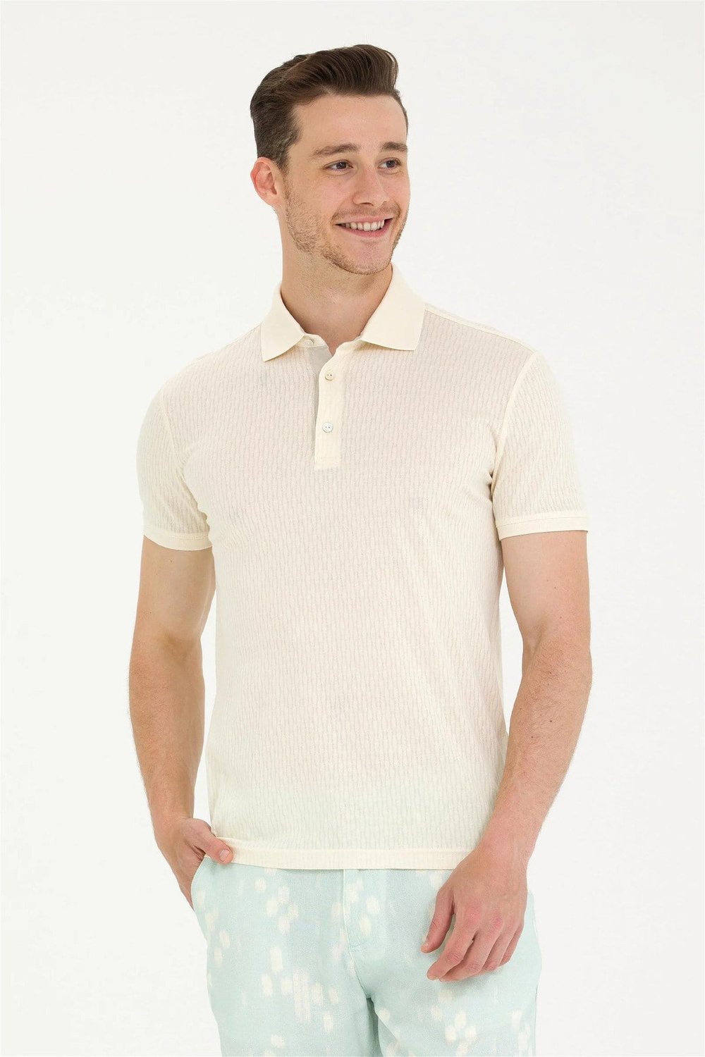 Erkek Taş Polo Yaka Tişört G081SZ011.000.1573385.VR071
