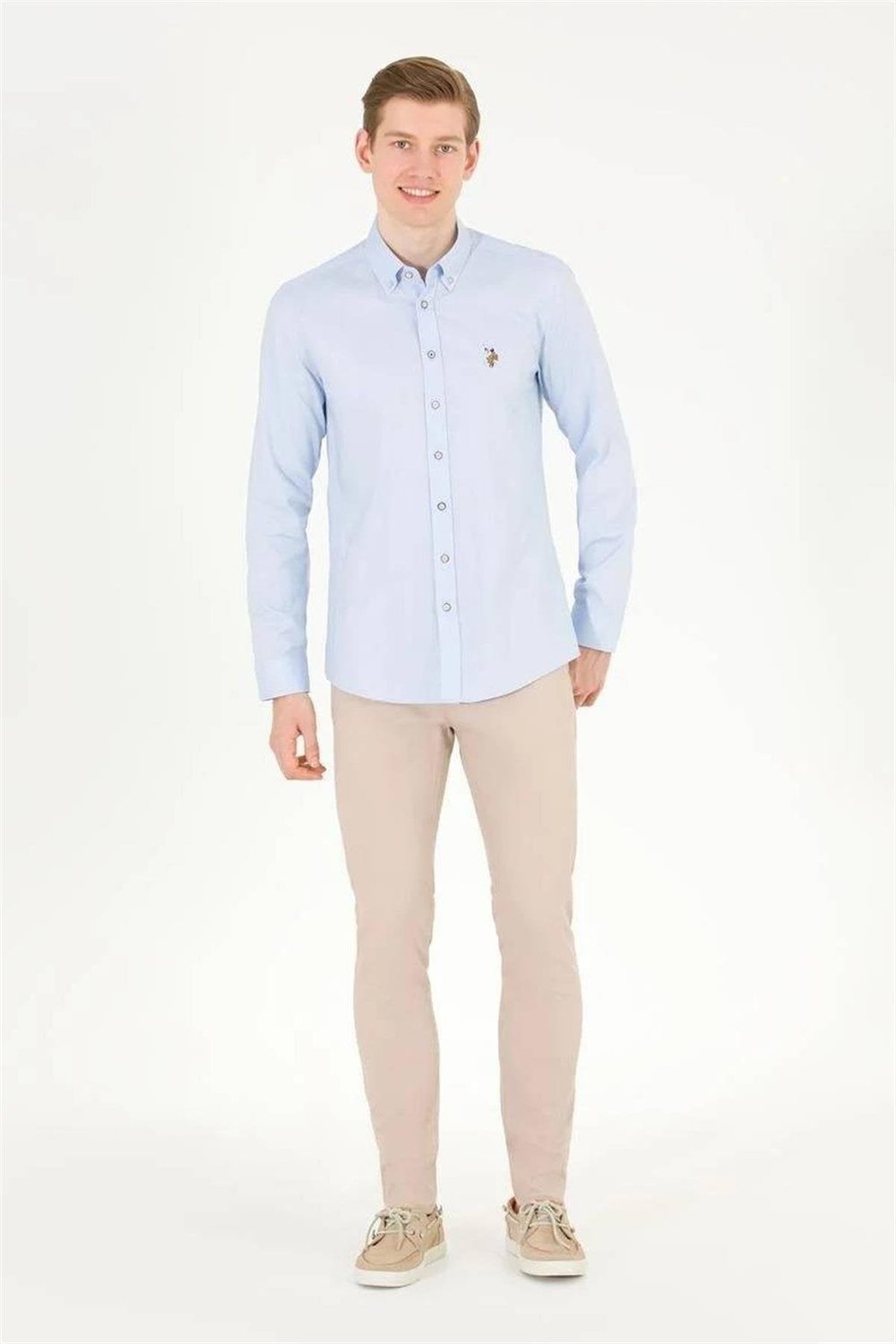 Slim Fit Uzun Kollu Açık Mavi Erkek Gömlek 1571695