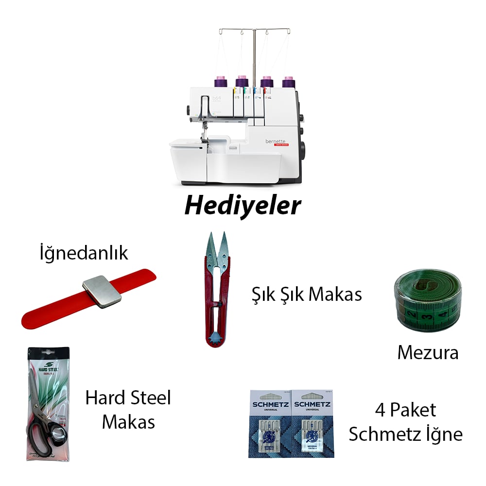 Bernette B64 Havalı Overlok MakinesiBernetteTopcular MakinaReçme ve Overlok Makineleri