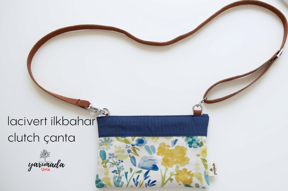 LACİVERT İLKBAHAR CLUTCH ÇANTA