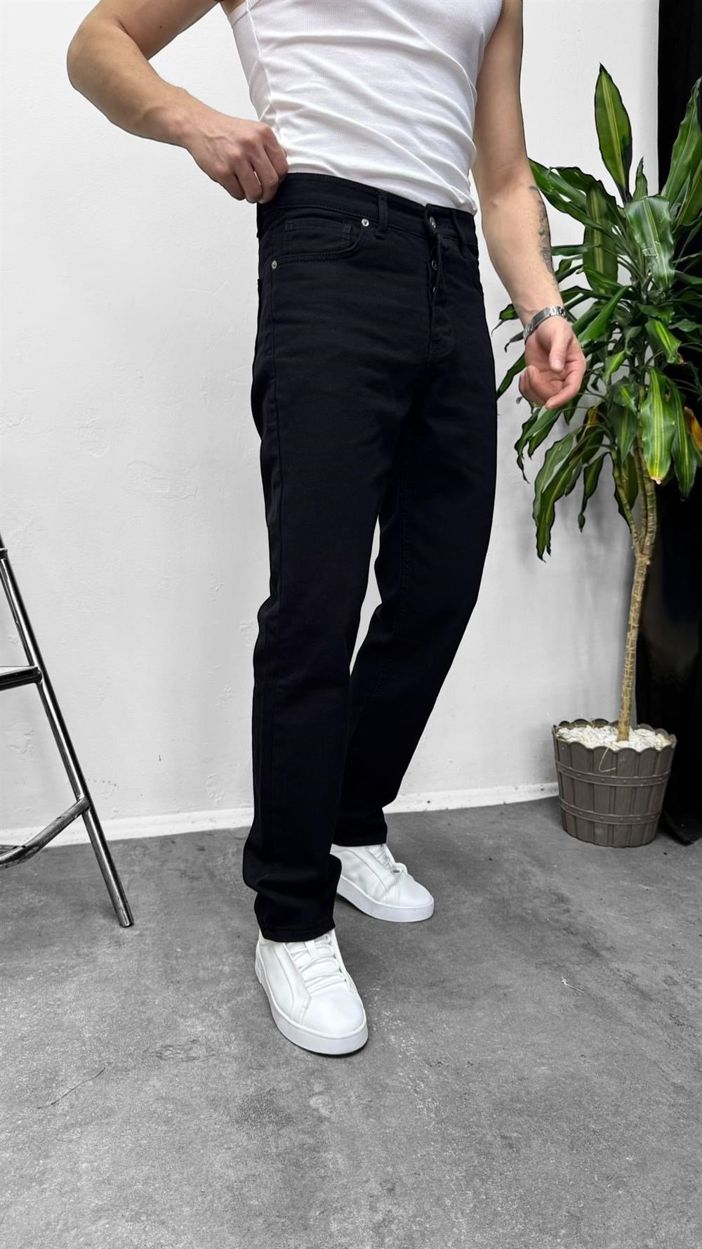 Keps Baggy Kot Pantolon Siyah