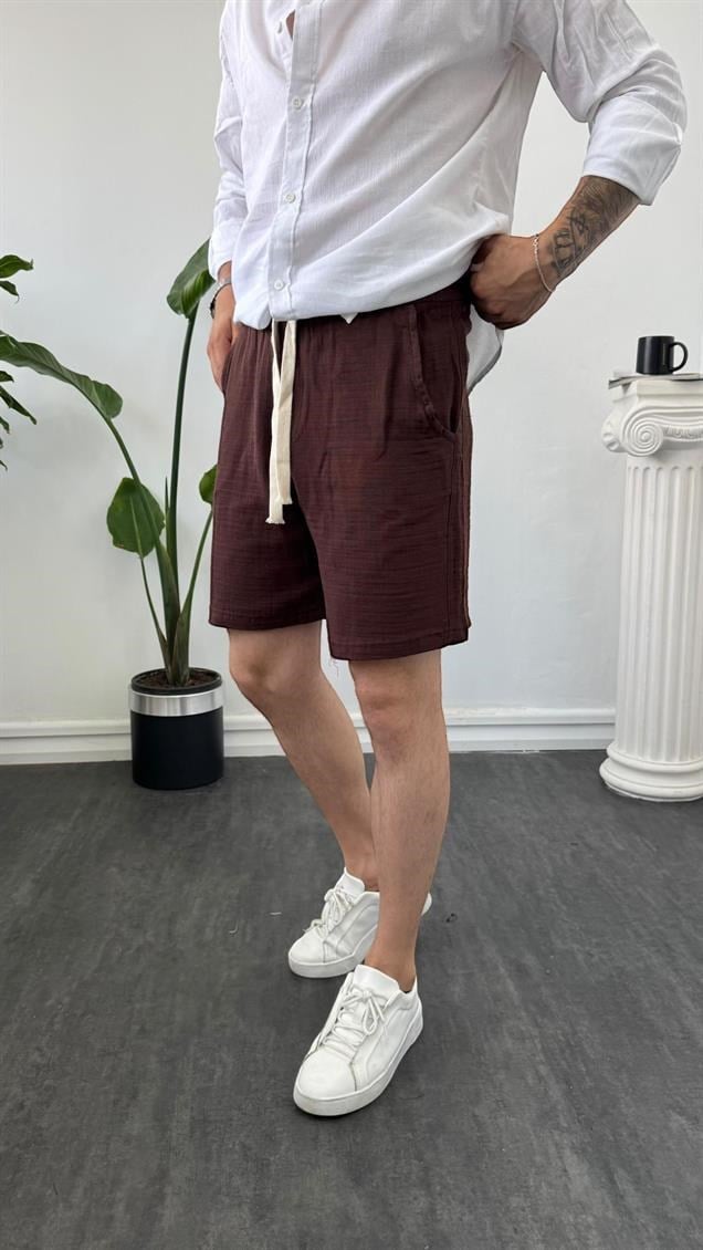 Keps Müslim Kumaş Şort Kahve