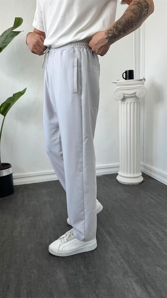 MR Paça Fermuarlı Baggy Jogger Taş Gri