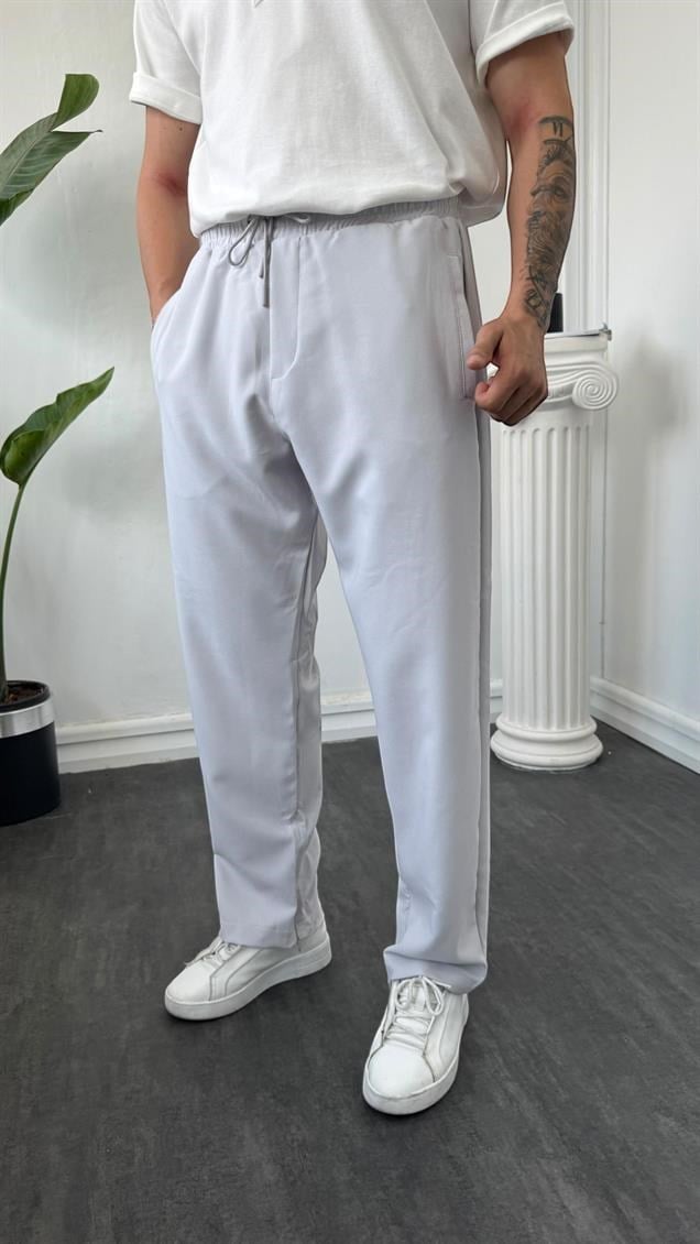 MR Paça Fermuarlı Baggy Jogger Taş Gri