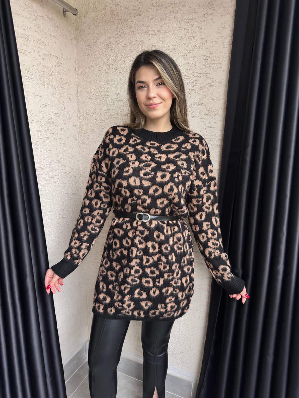 Leopar Taba Kemerli Kazak 