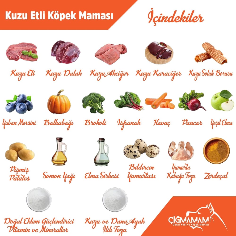 Kuzu Etli Tahılsız Barf Köpek Maması 10 Kg - 1000 g x 10
