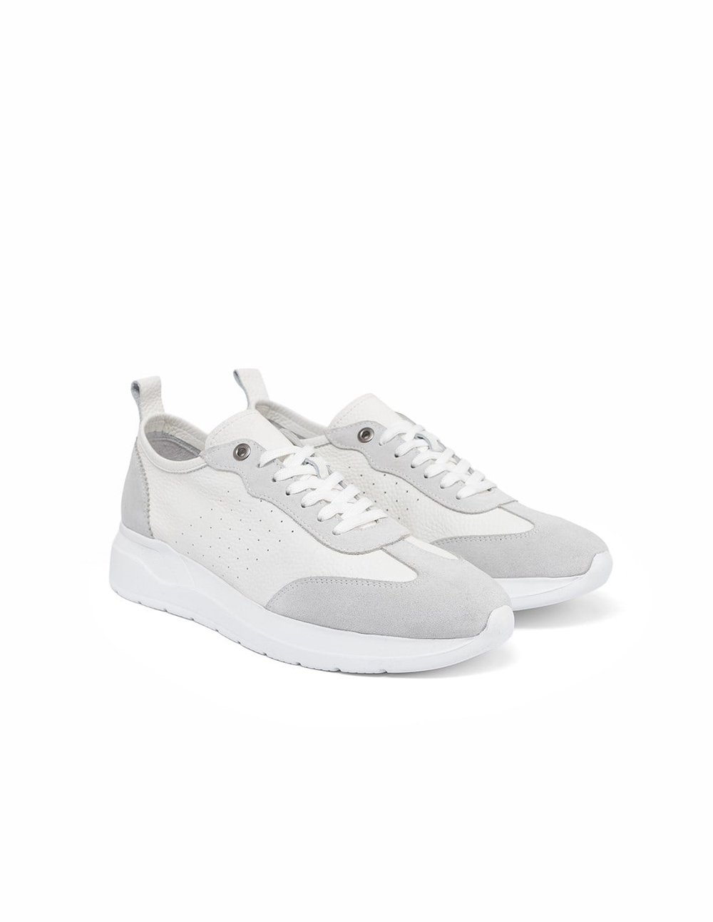 Beyaz Erkek Deri Sneaker Ayakkabı