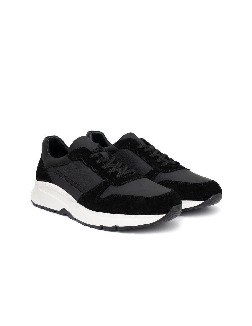 Siyah Deri Erkek Sneaker Ayakkabı