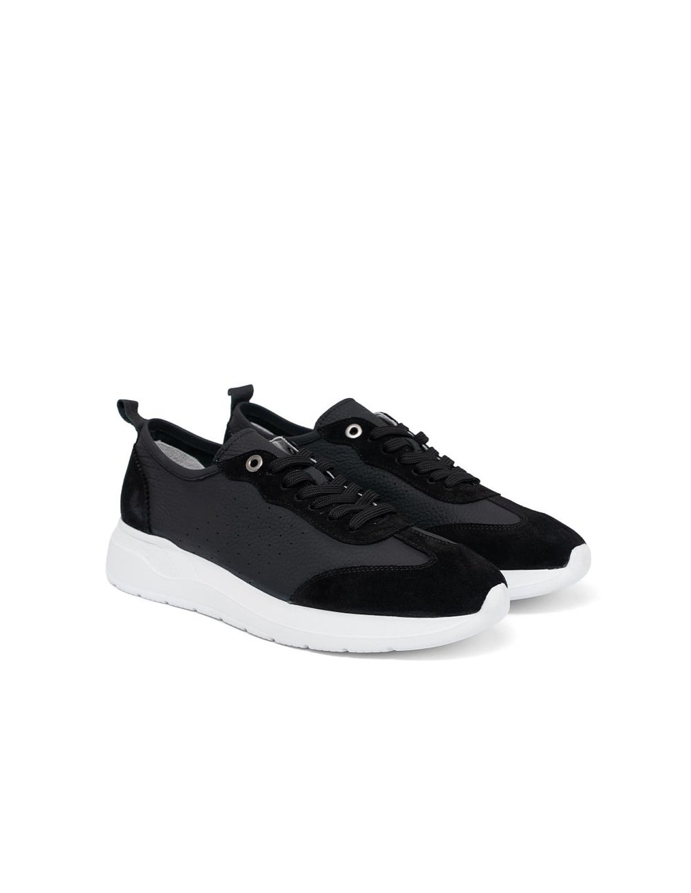 Siyah Erkek Deri Sneaker Ayakkabı