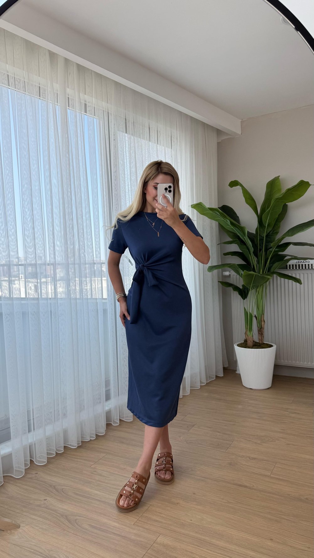 Modal elbise indigo
