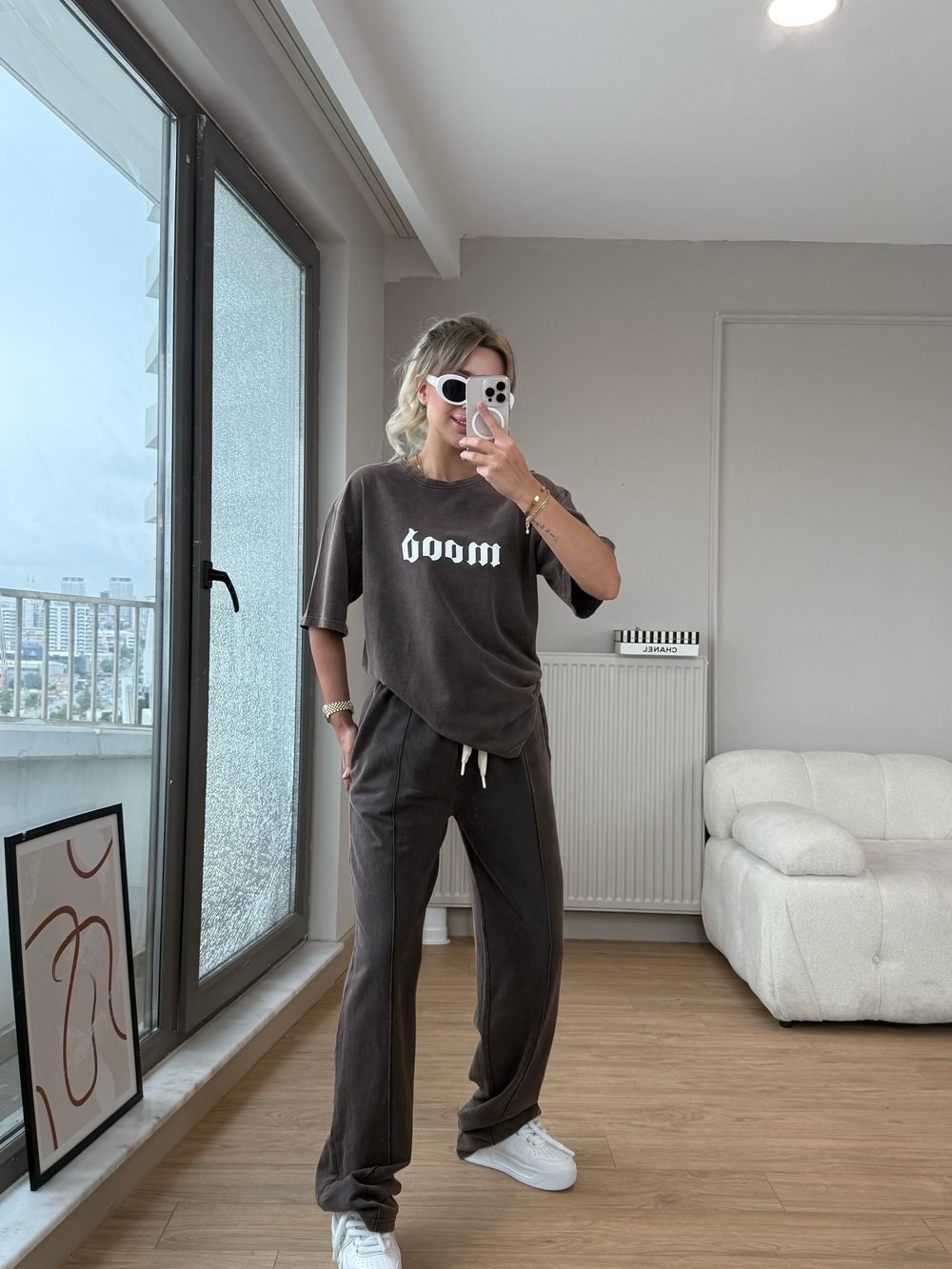 Mom takım kahverengi