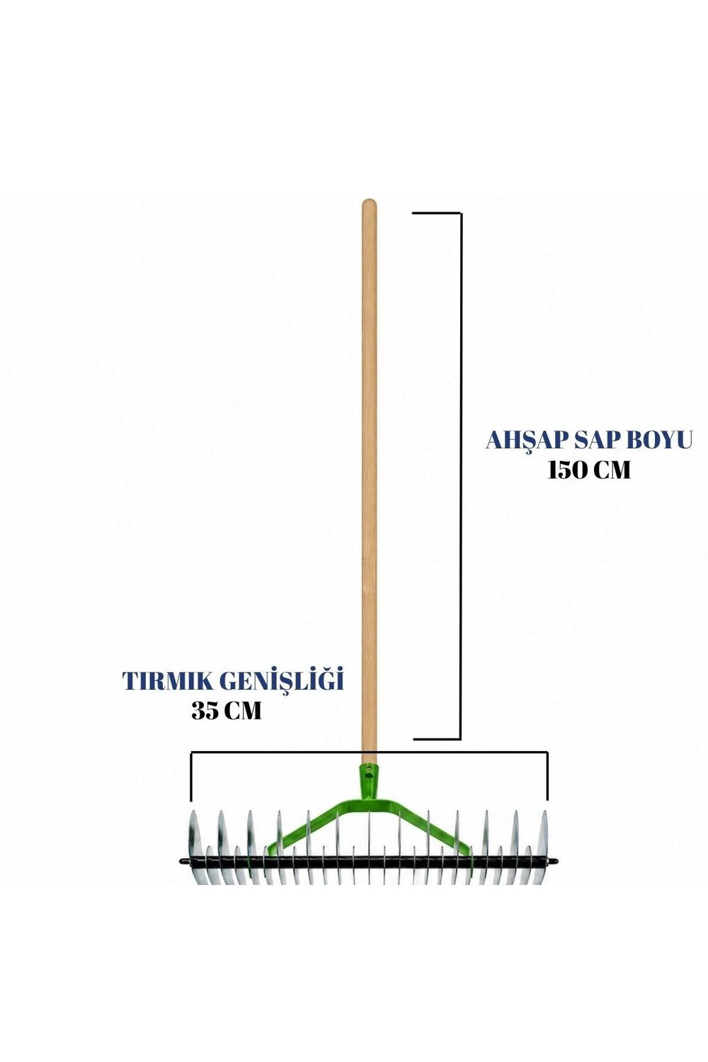 GARDENER 10810 ÇİFT YÖNLÜ ÇİM KÖK HAVALANDIRMA TIRMIĞI AHŞAP SAPLI