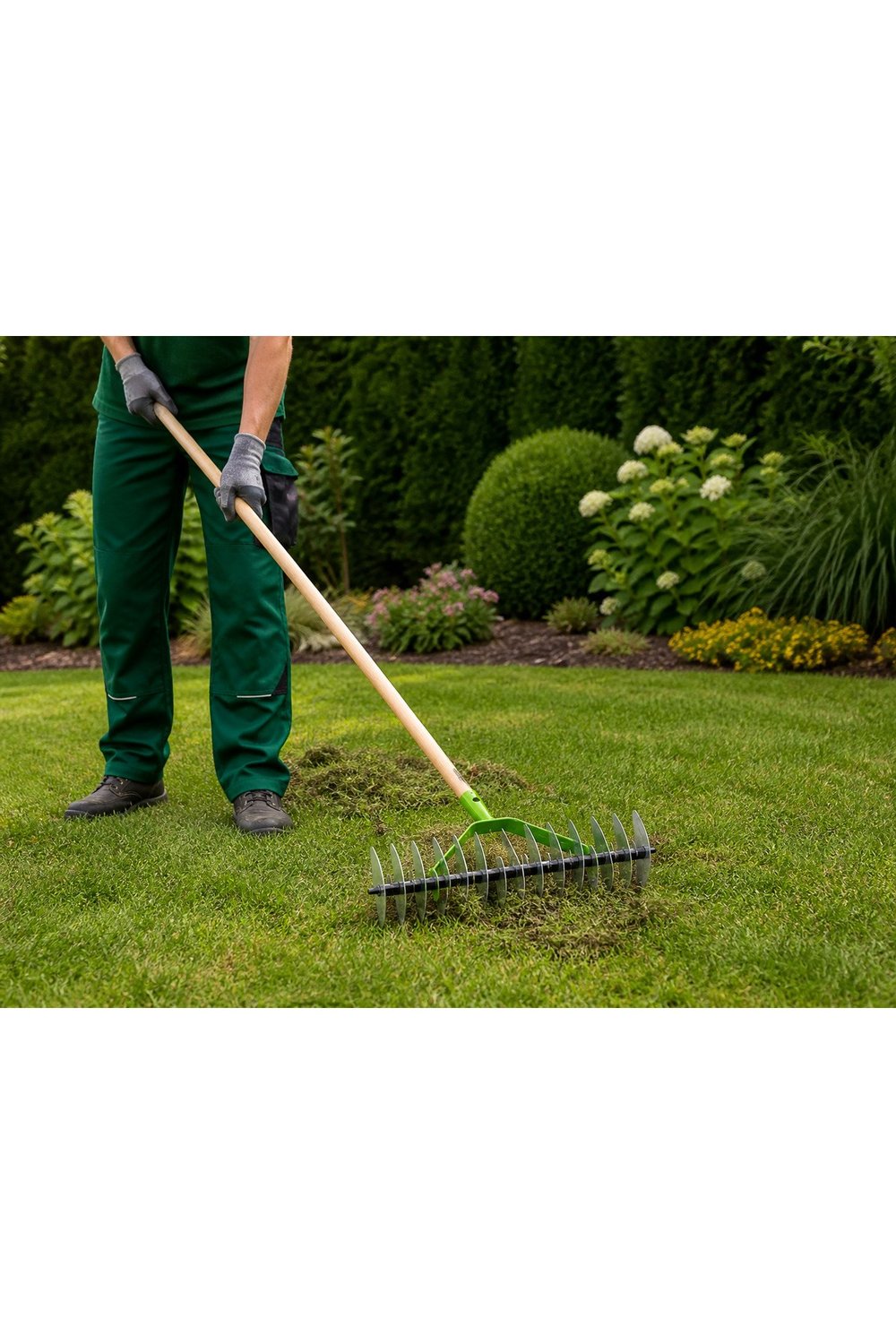 GARDENER 10810 ÇİFT YÖNLÜ ÇİM KÖK HAVALANDIRMA TIRMIĞI AHŞAP SAPLI