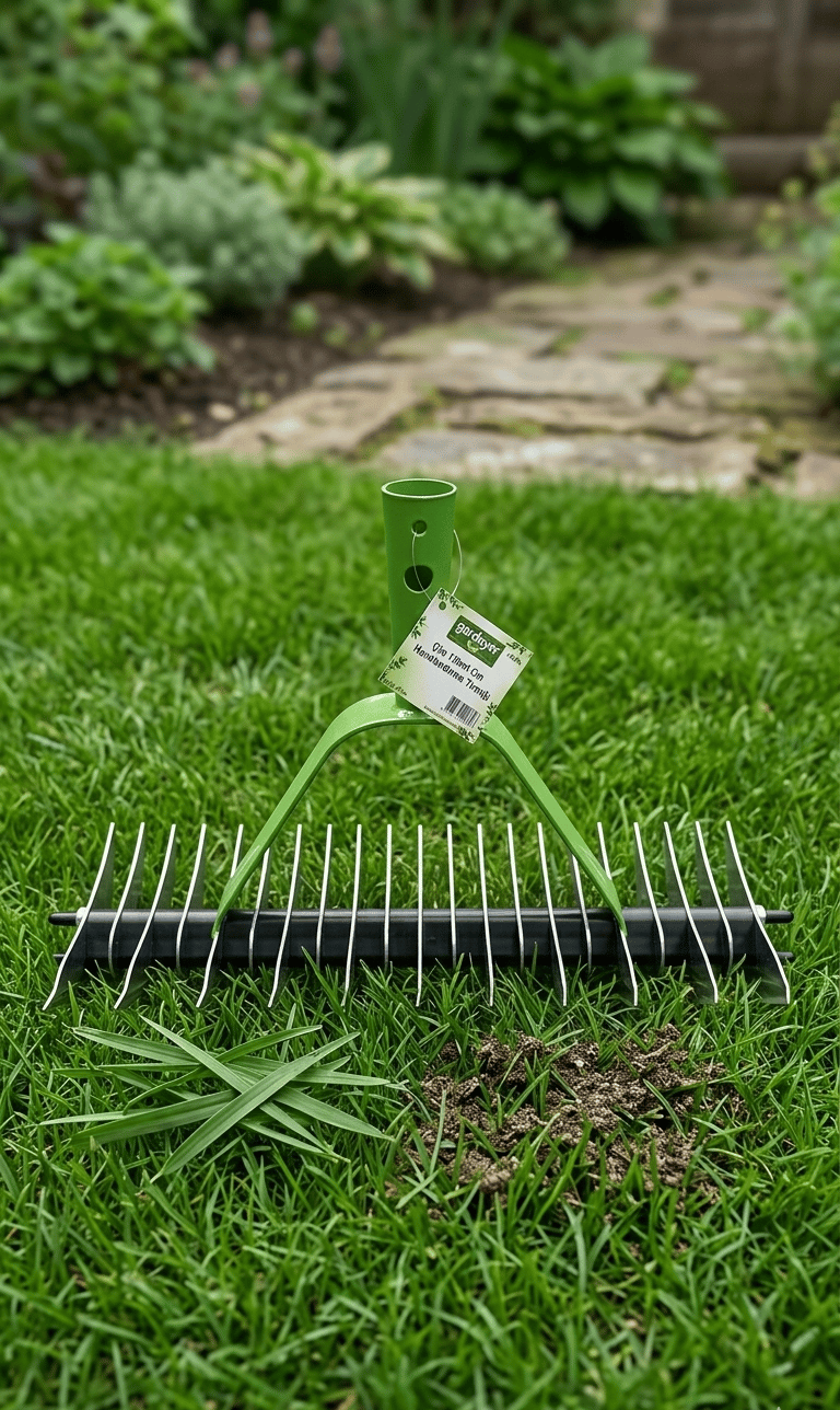 GARDENER 10810 ÇİFT YÖNLÜ ÇİM KÖK HAVALANDIRMA TIRMIĞI AHŞAP SAPLI
