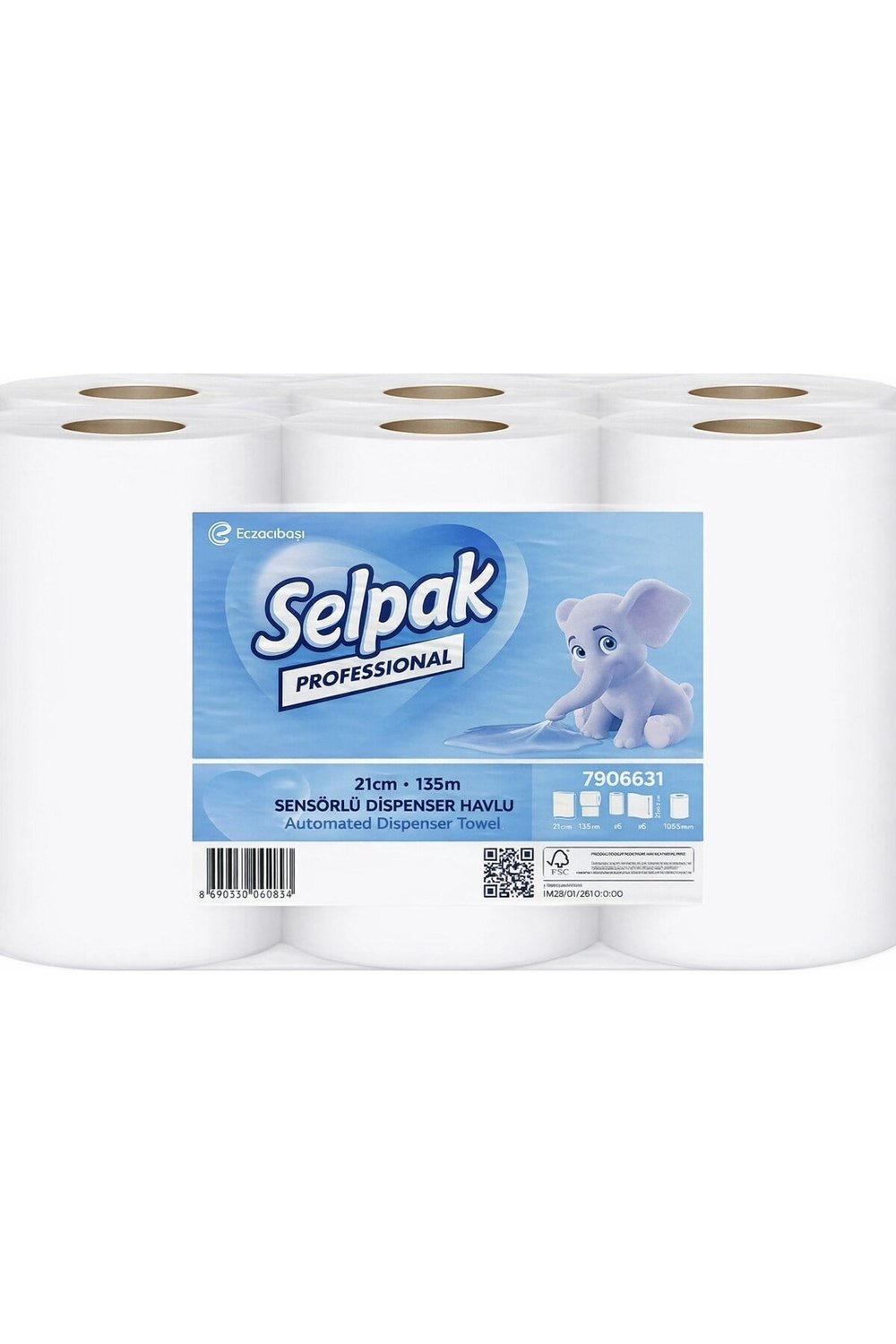 Professional Touch Sensörlü 21 cm 135 mt 6'lı Kağıt Havlu