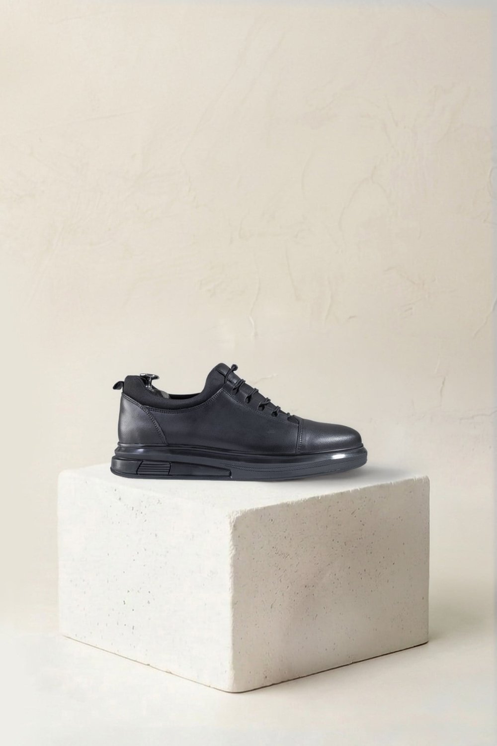 Karaden 1943 Erkek Hakiki Deri Siyah Sneaker & Spor Ayakkabı