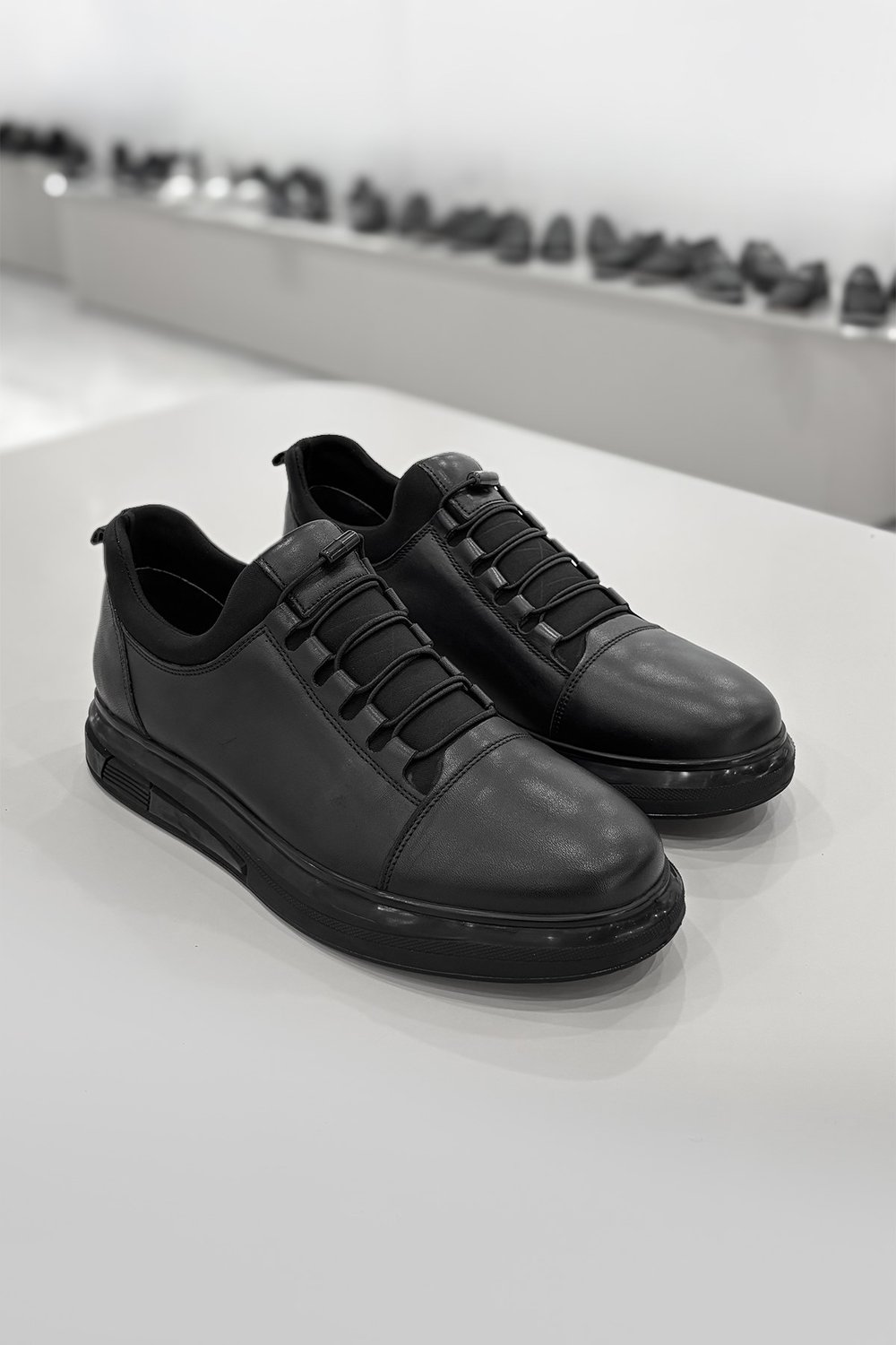 Karaden 1943 Erkek Hakiki Deri Siyah Sneaker & Spor Ayakkabı