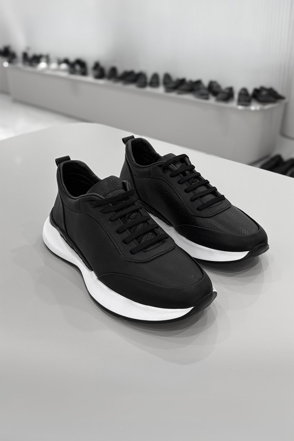 Karaden 1943 Erkek Hakiki Deri Siyah Sneaker & Spor Ayakkabı