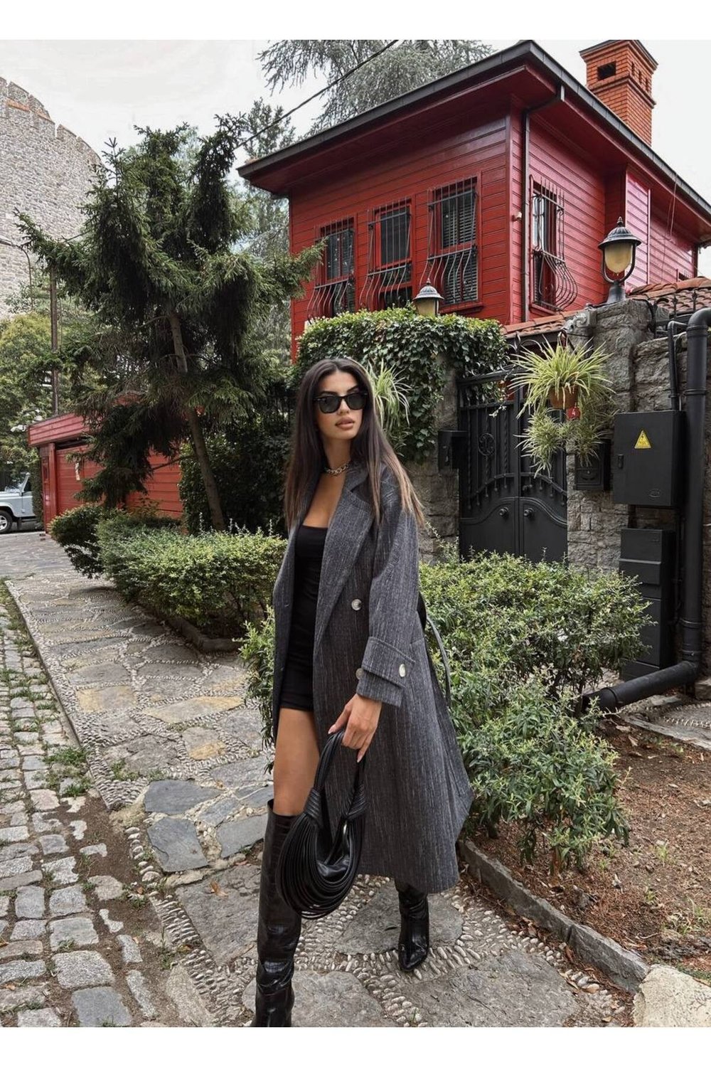 Kuşaklı Kruvaze Yaka Astarlı Kabanlar