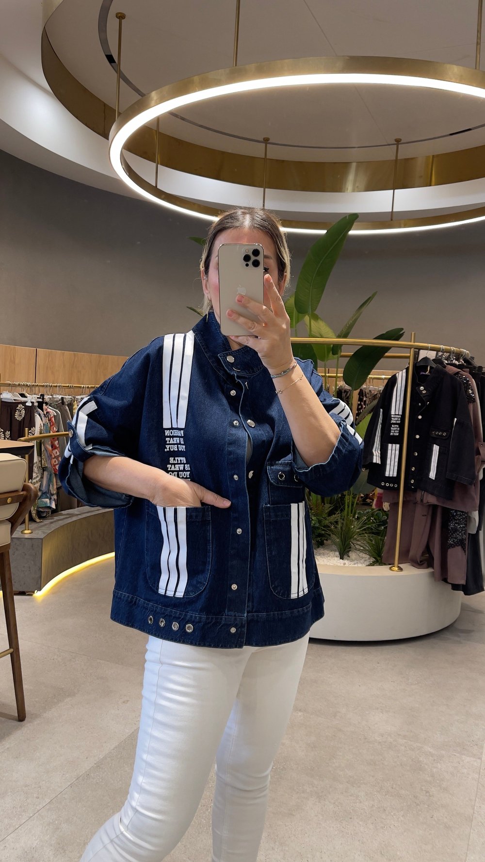 Valencia Büyük Beden Premium Denim Bomber Ceket