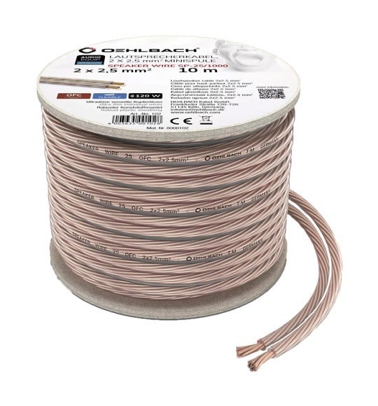Oehlbach D1C102 SP 25 2x2,50mm² 10 Metre Hoparlör Kablosu