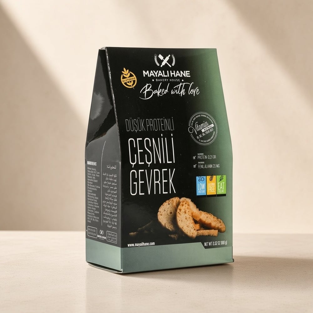 Mayalı Hane Düşük Proteinli ve Glutensiz Çeşnili Gevrek 100 gr
