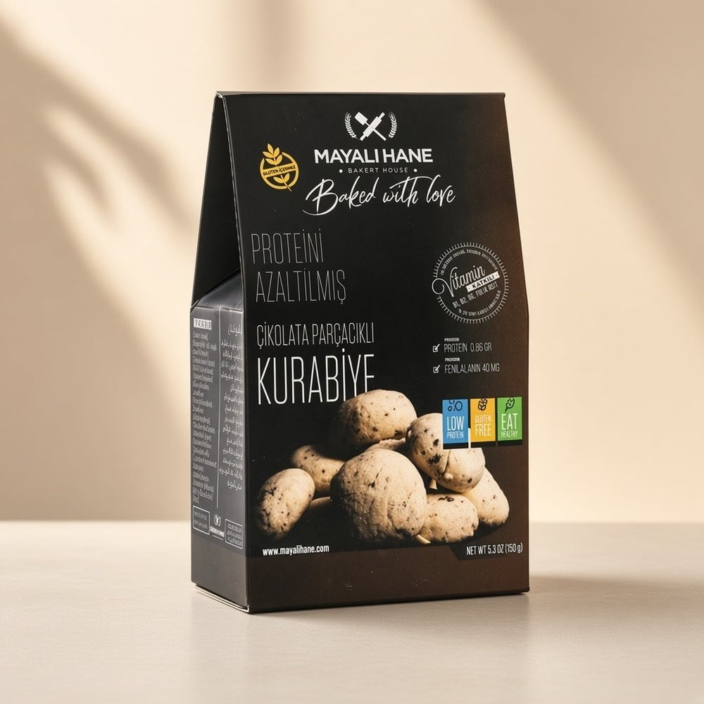 Mayalı Hane Düşük Proteinli ve Glutensiz Çikolata Parçacıklı Kurabiye 150 gr