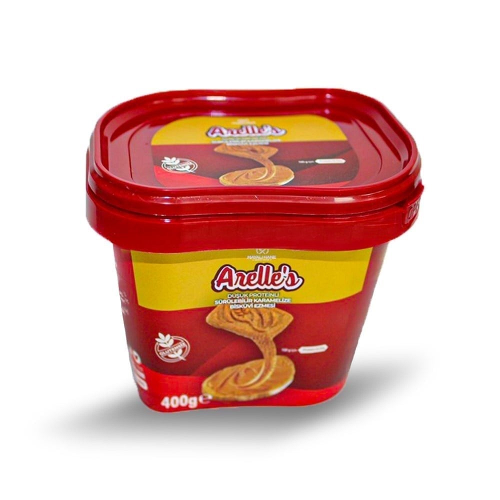 Mayalı Hane Düşük Proteinli Arelle's Bisküvi Ezmesi Sürülebilir Karamelize Bisküvi 400 gr