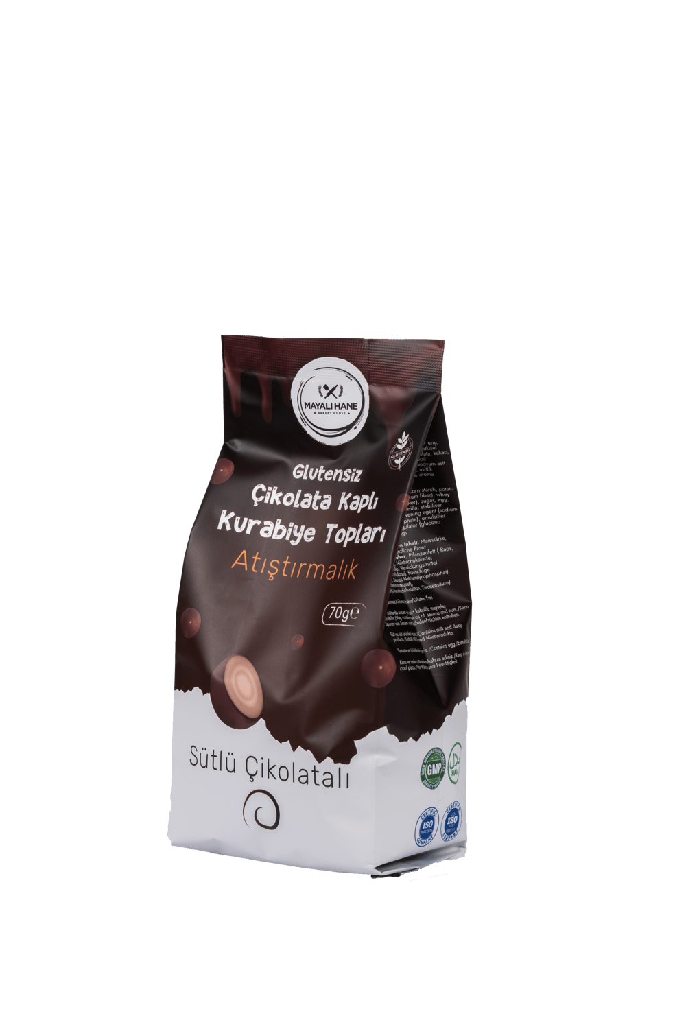 Mayalı Hane Glutensiz Çikolata Kaplı Kurabiye Topları 70 g