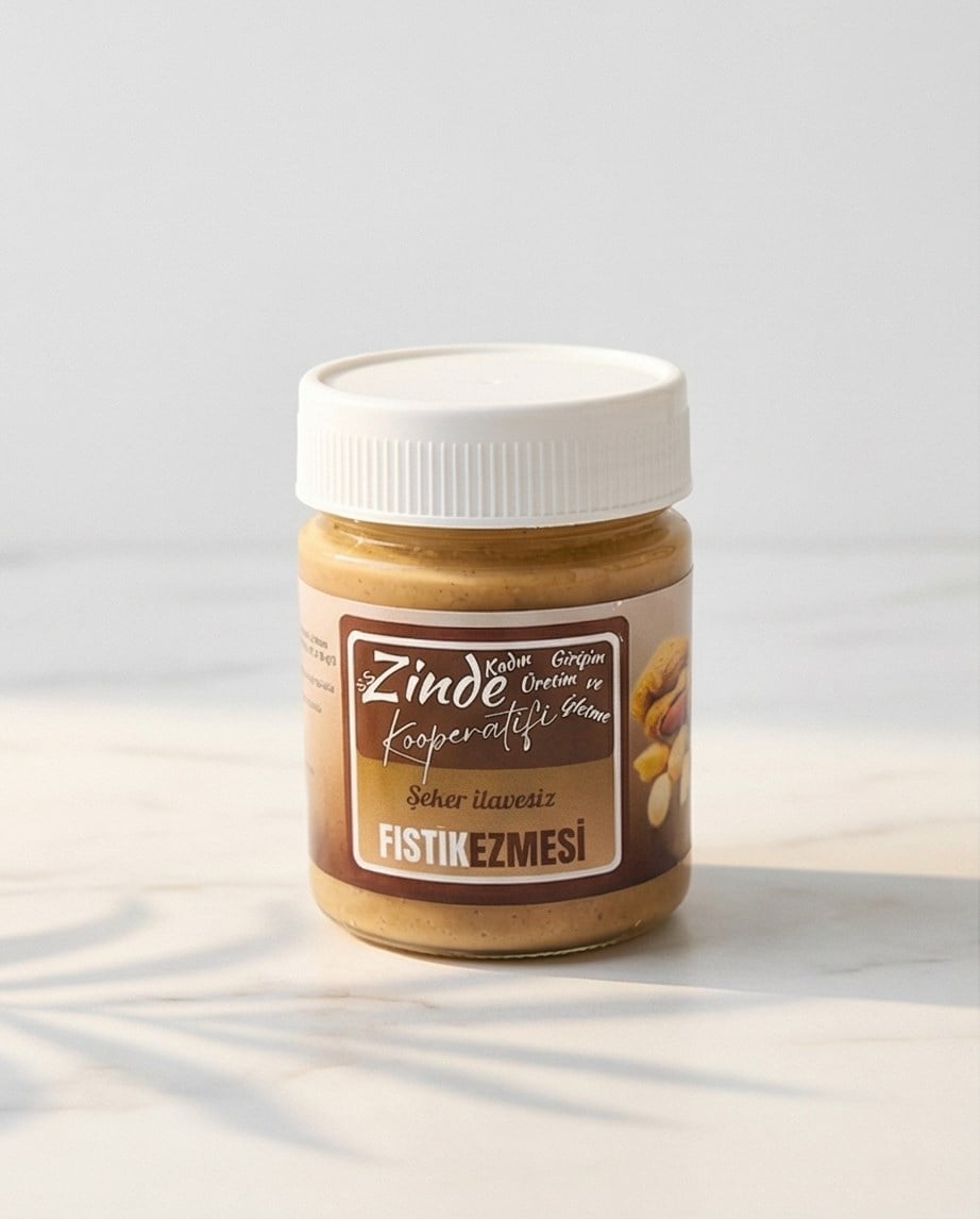 ZINDE KOOP. GLUTENSİZ FISTIK EZMESİ ŞEKER İLAVESİZ 300GR