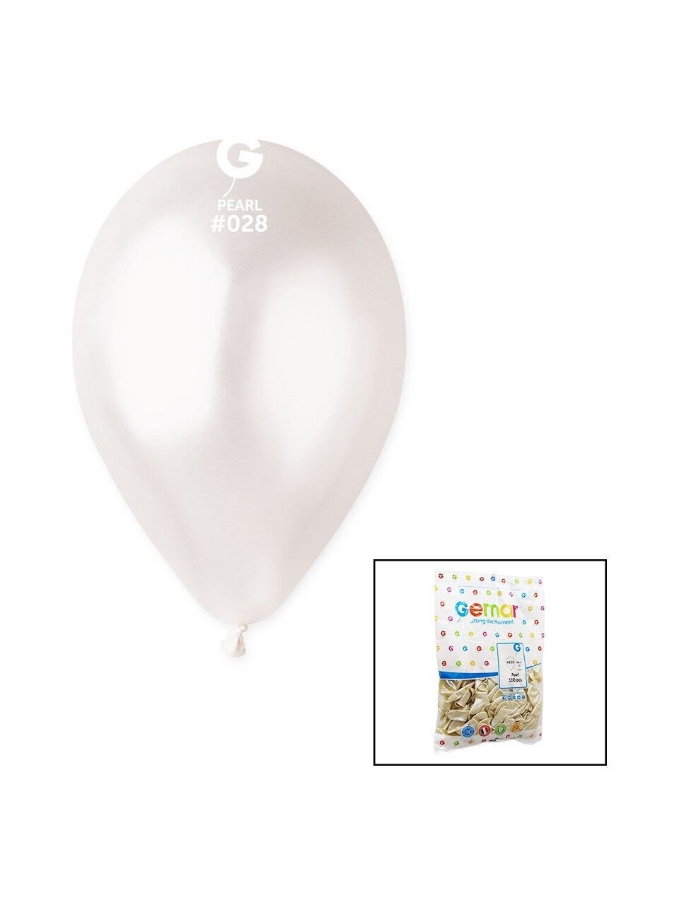 ERB-MET-INCI-BEYAZ GM110-28 METALIK INCI BEYAZ BALON 50