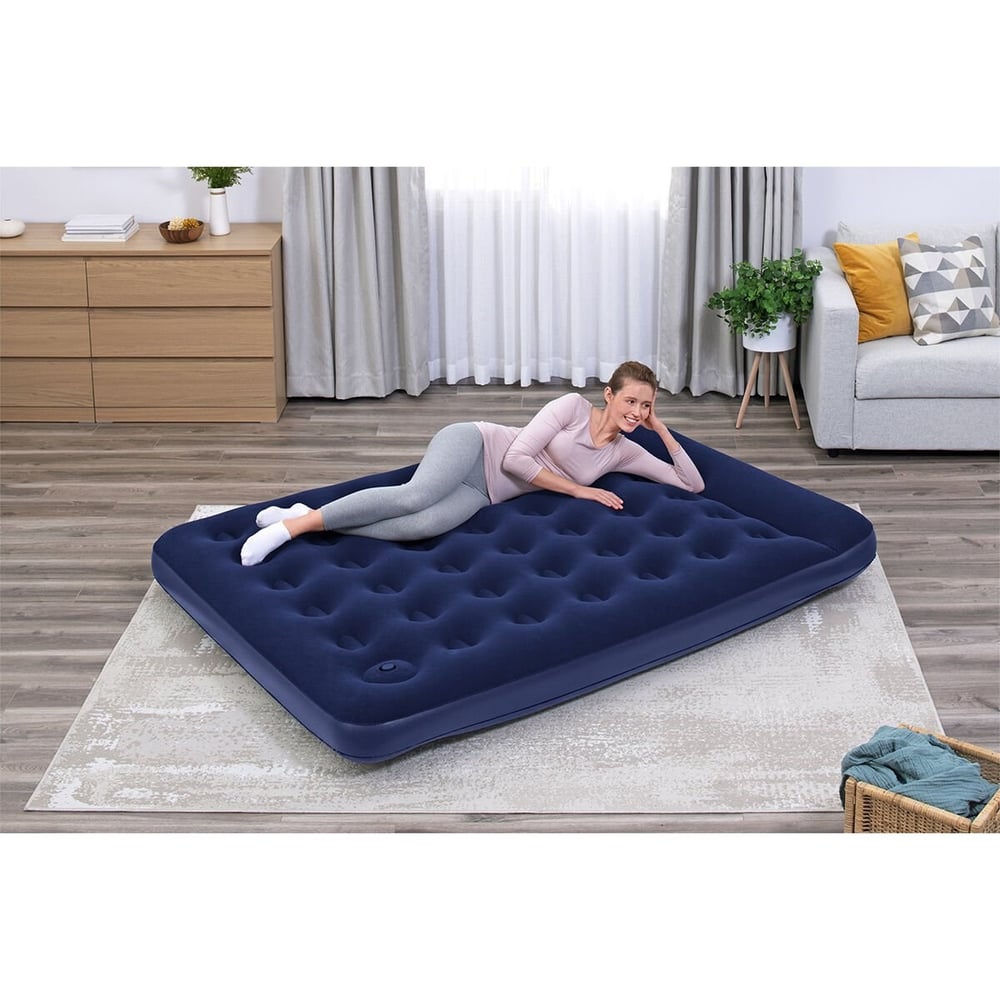 KZLD-BW67226 KAMP YATAK FLOK LACIVERT 203X152CM 3