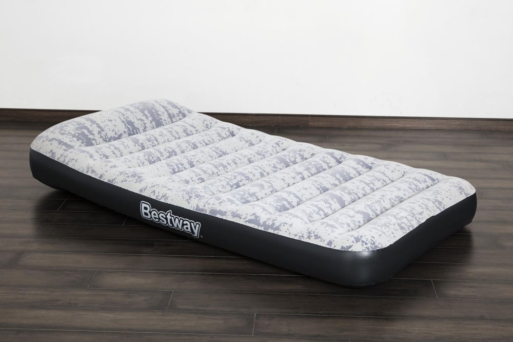 KZLD-BW67834 EV YATAK FLOK BEYAZ+POMPALI 188X99CM 3