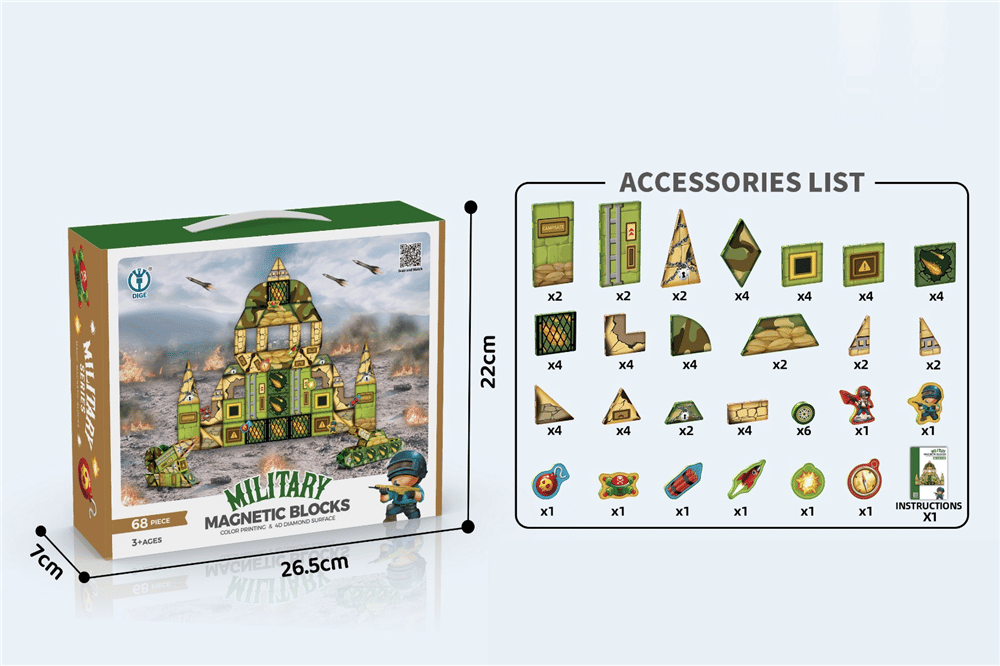 LMN-2207LMN-2207 7Cm ASKERI KAMP MANYETIK PUZZLE 68 PRC 18