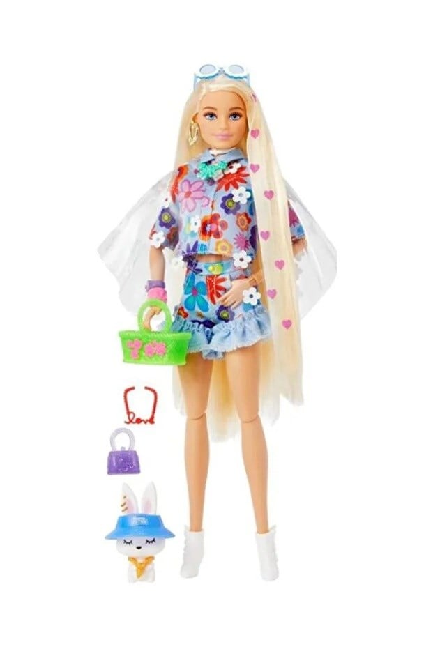 MATE-HDJ45 BARBIE EXTRA MAVI ETEKLI BEBEK 4