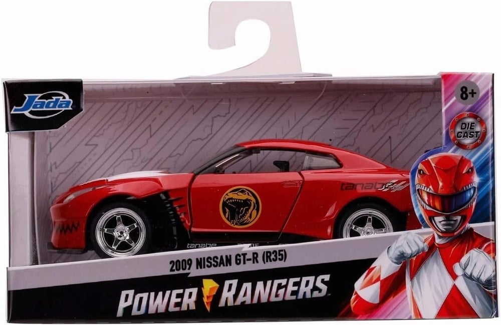 Jada Toys Power Rangers 1:32 Kırmızı Ranger 2009 Nissan GT-R R35 Ben Sopra Döküm Arabalar