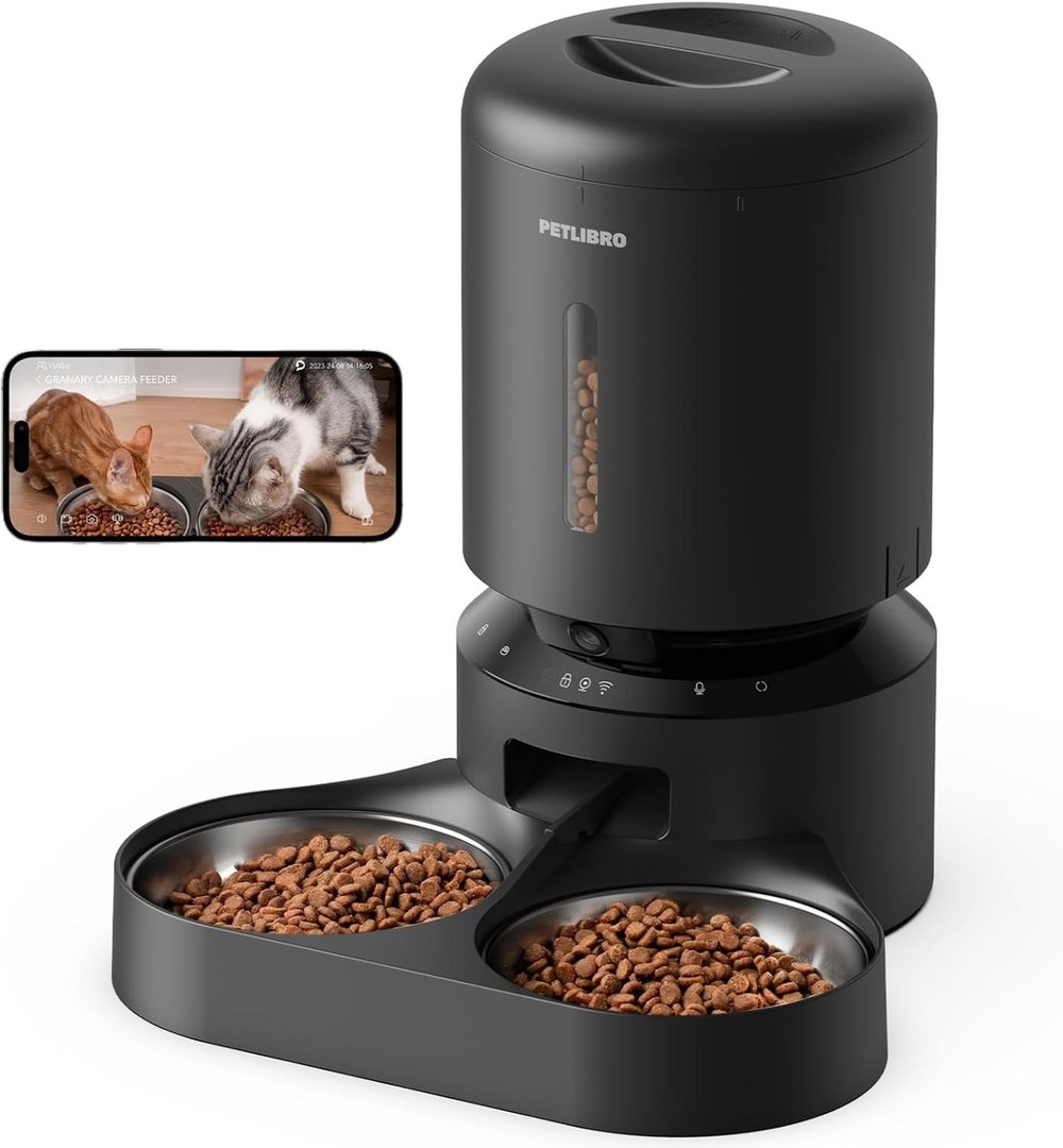 PETLIBRO 2 Kedili Kameralı Otomatik Mama Kabı – 1080P, 5G WiFi, Çift Mama Tepsisi, 5L
