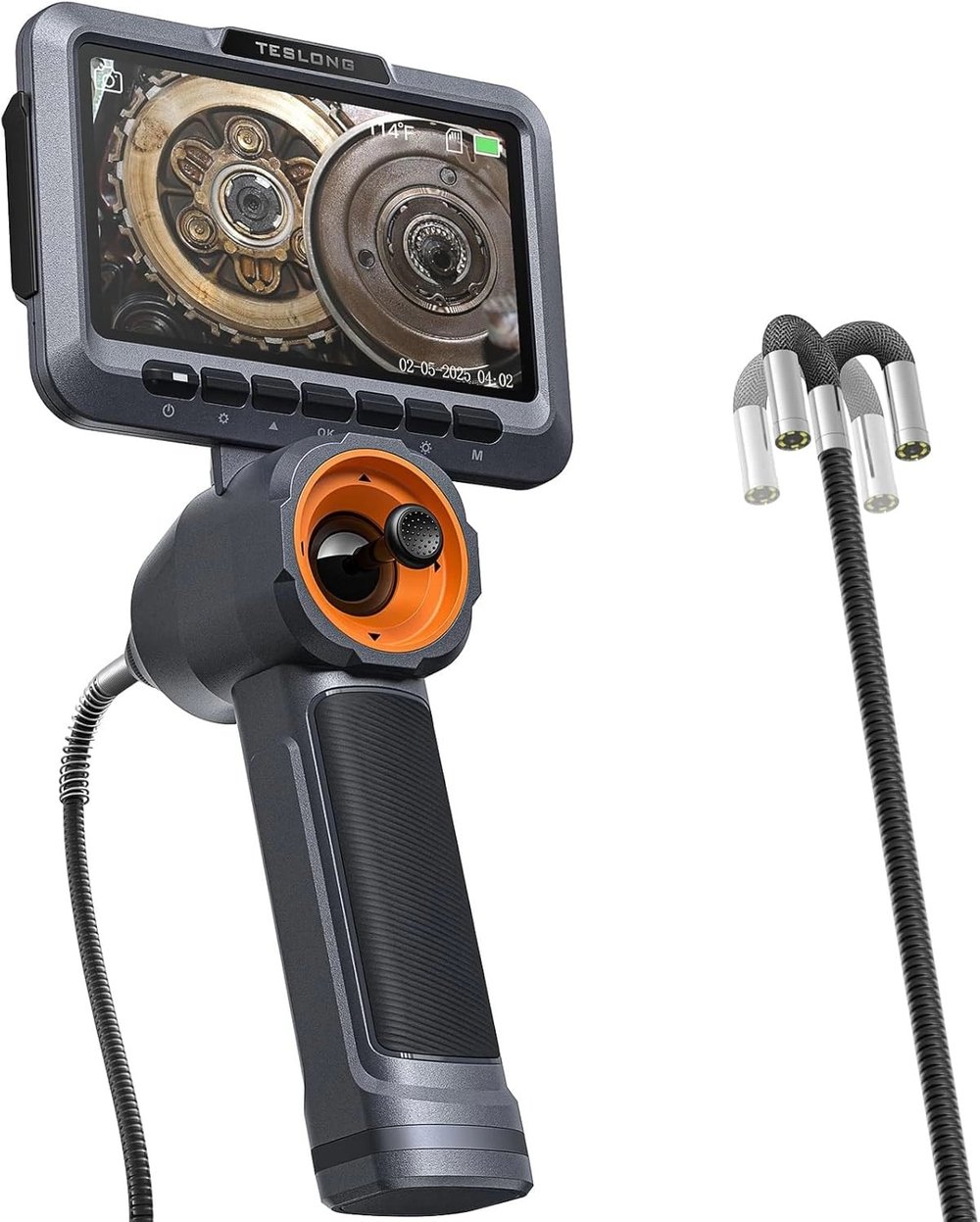 Teslong 360 Işıklı 4 Yönlü Eklemli Boroskop, 5 Inc - 6.5mm Çap - 1.5m Kablo