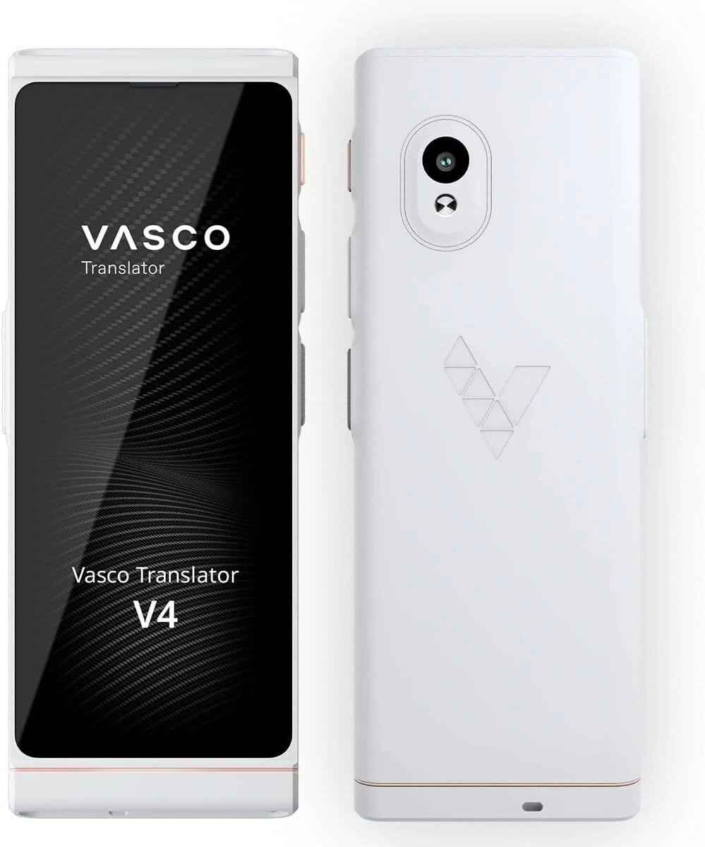 Vasco V4 Dil Tercüman Cihazı - 108 Dil - WiFi Olmadan Ücretsiz - İnci Beyazı