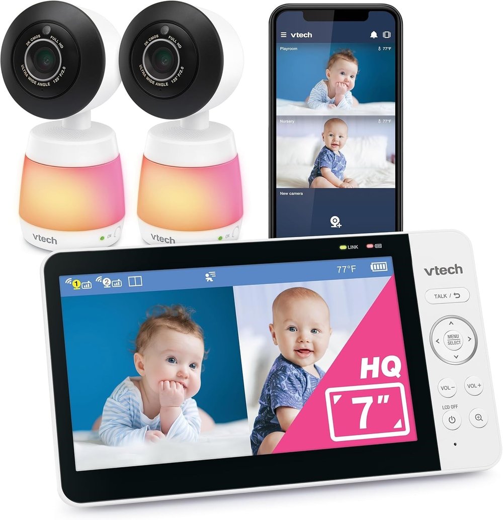 VTech Akıllı WiFi Bebek Monitörü, 2K CMOS Sensörlü 5.5 Inc - 2 Kamera