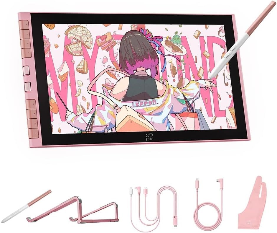 XP-Pen Artist 12 3. Nesil 11.9 Inc Ekranlı Çizim Tableti, Pembe, 16K Kalem, X4