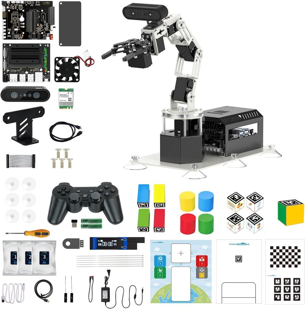 Yahboom 6DOF Programlanabilir Robotik Kol Kiti, 3D Uyarlanabilir Kavrama Özelliği - (Standart - Nano 4GB Yok)