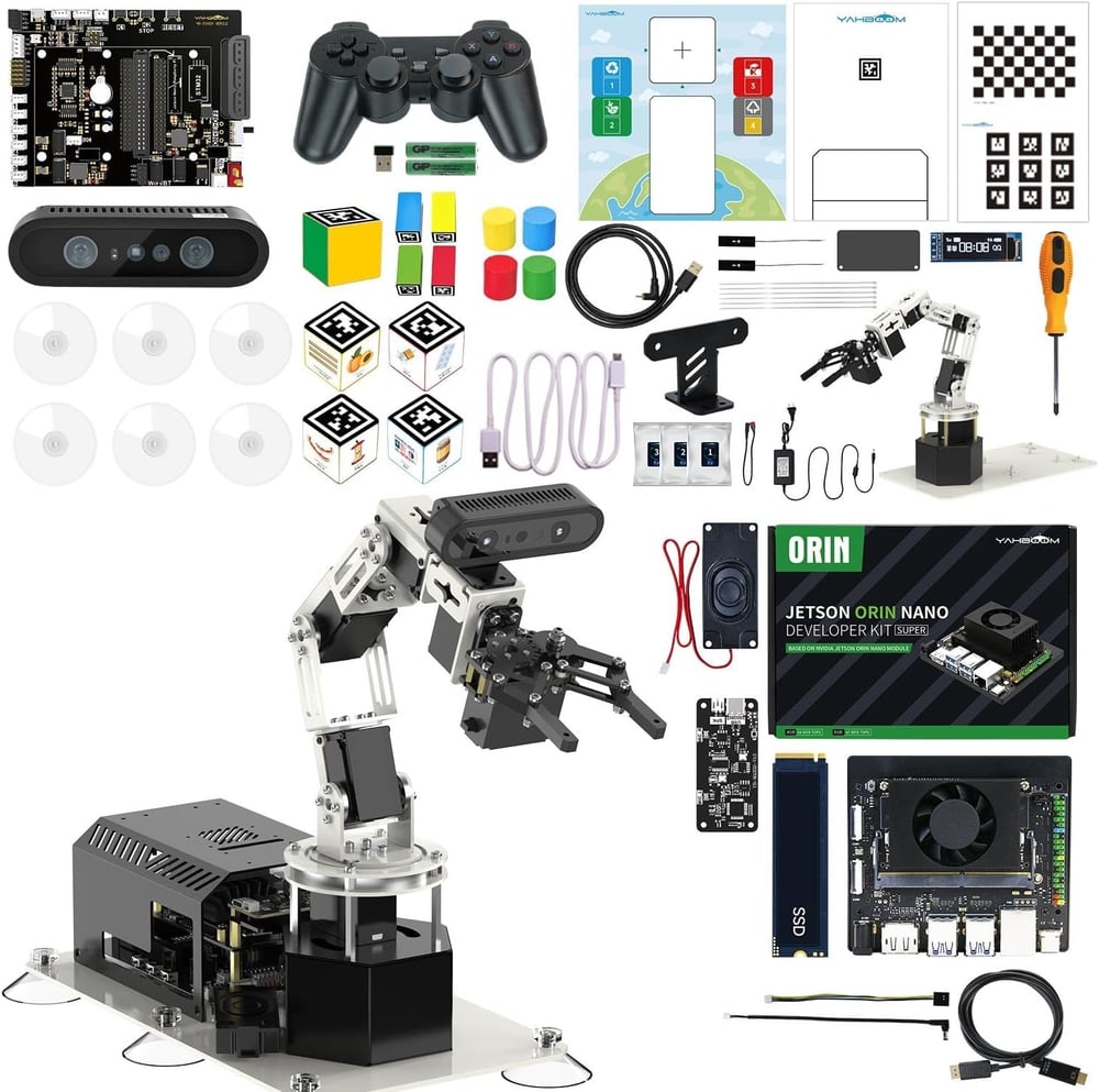 Yahboom Jetson Orin Nano Super 8GB 6DOF Robotik Kol 3B Uzay Tarama, Derinlik Kamerası