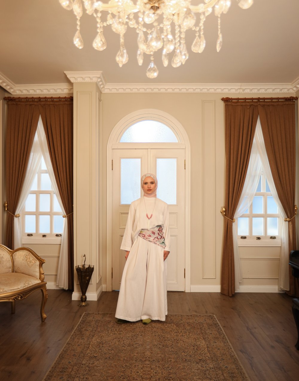 ESLA ETEKLİ PANTOLON BEYAZ